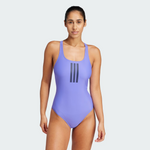 Adidas Women's 3-Stripes V Back One Piece Swimsuit Swimming Costume JG5816 BNWT