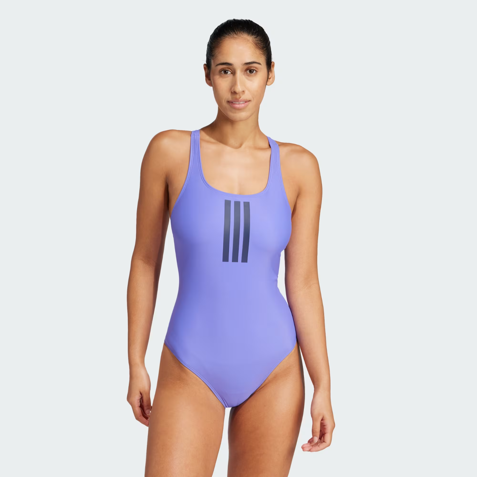 Adidas Women's 3-Stripes V Back One Piece Swimsuit Swimming Costume JG5816 BNWT