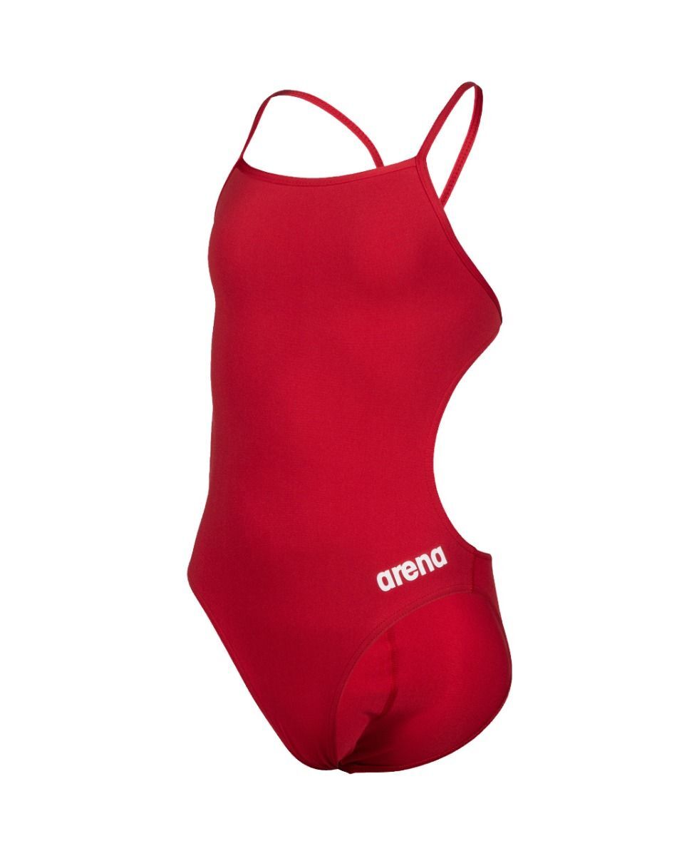 Arena Girl's Team Swimsuit Challenge Solid Swimming Costume Red BNWT