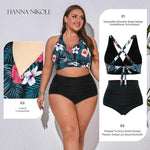 Hanna Nikole High Waist Ruched Tummy Control Bikini Swimsuit Swimming Costume