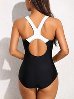 Attraco Women's Padded Colour Block Racerback Swimsuit Swimming Costume BNWT