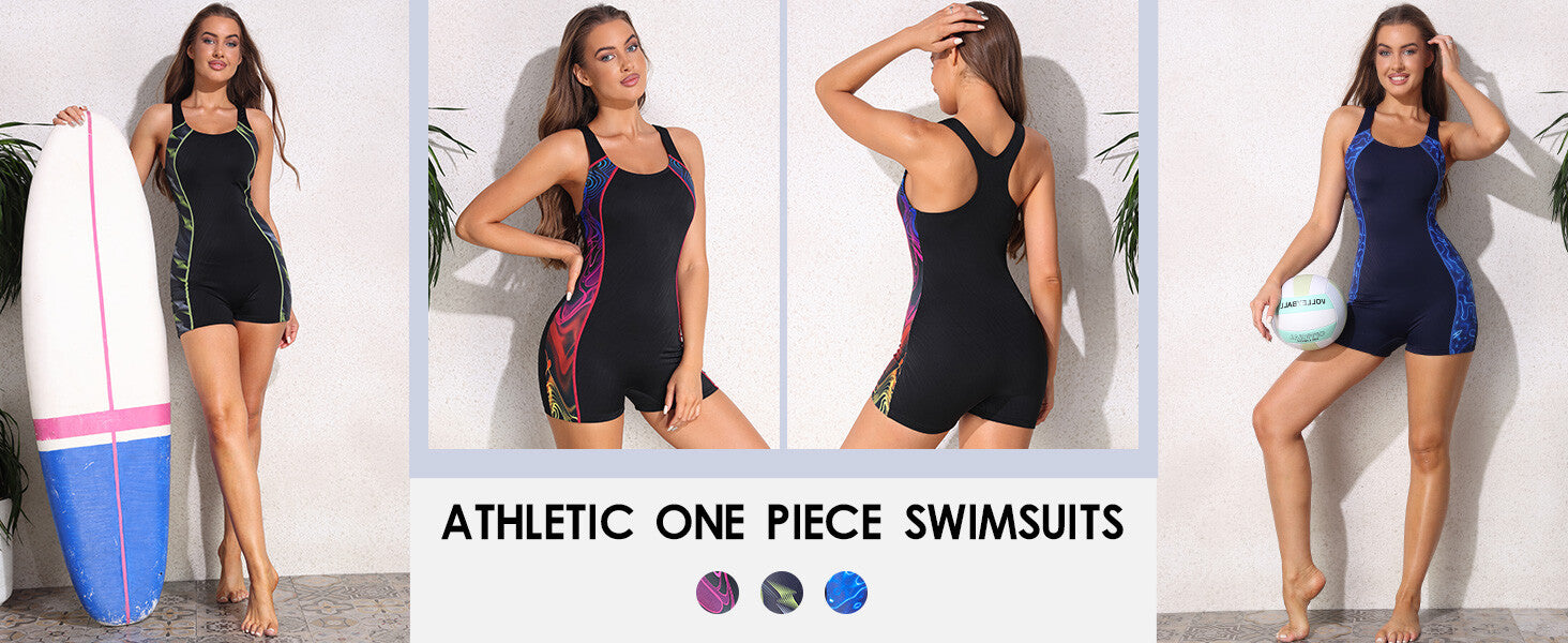 CharmLeaks Women's Boyleg Legsuit Racerback Swimsuit Swimming Costume BNWT