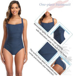 Joweechy Women's Ruched Tummy Control Swimsuit Swimming Costume Swimwear BNWT