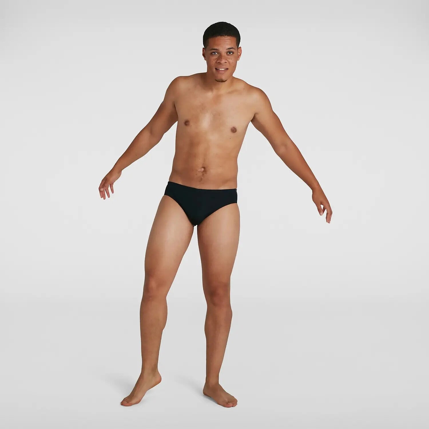 Speedo Men's Boom Logo Splice 7cm Brief Swimming Costume Swimsuit Black BNWT