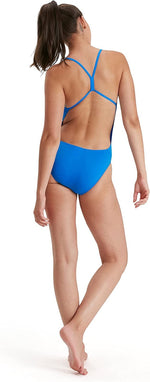 Speedo Women's Eco Endurance+ Thinstrap Swimsuit Swimming Costume Blue BNWT
