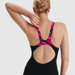 Speedo Women's Hyperboom Splice Legsuit Swimming Costume Swimsuit Pink BNWT