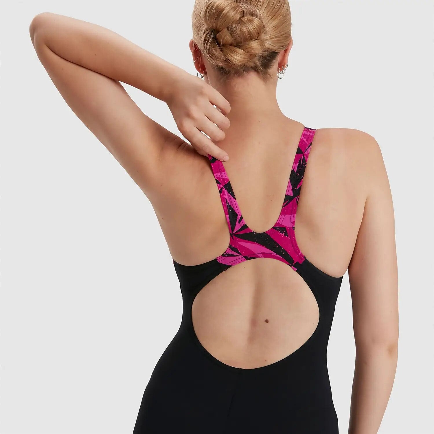 Speedo Women's Hyperboom Splice Legsuit Swimming Costume Swimsuit Pink BNWT