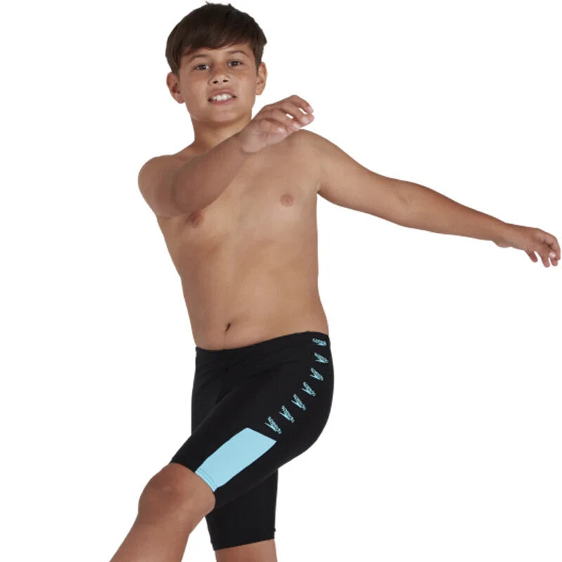 Speedo Boy's Boom Logo Splice Jammer Swimsuit Swimming Costume Shorts BNWT