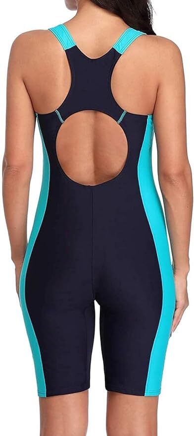 Attraco Women's Boyleg Legsuit Racerback Swimsuit Swimming Costume Kneeskin BNWT