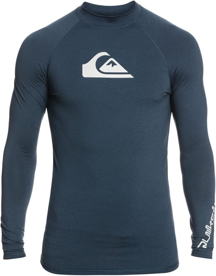 Quiksilver Men's All Time Long Sleeve Rash Guard Surf Shirt Top Tee UPF50 BNWT