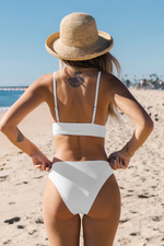 Cupshe Women's Ribbed Low Rise Hipster Bikini Swimsuit Swimming Costume BNWT