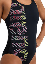 Arena Women's Kikko Pro V Back Graphic One Piece Swimsuit Swimming Costume BNWT