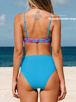 Cupshe Women's High Waist Ribbed Scoop Bikini Swimsuit Swimming Costume BNWT