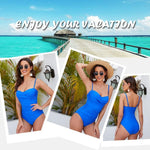 Derssity Women's Ruched Tummy Control Bandeau Twist Swimsuit Swimming Costume