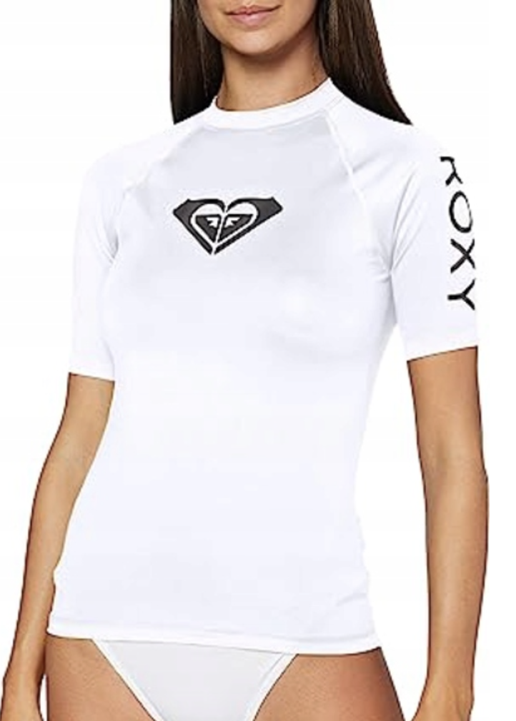 Roxy Women's Whole Hearted Short Sleeved Rash Vest Top Surf Shirt Swimsuit BNWT