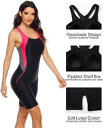 Attraco Women's Boyleg Legsuit Racerback Swimsuit Swimming Costume Kneeskin BNWT