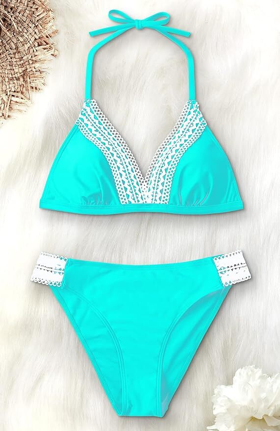 Attraco Women's Padded Bikini Lace Two Piece Swimsuit Swimming Costume BNWT