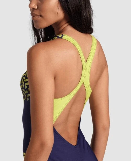 Arena Women's Kikko V Back Graphic One Piece Swimsuit Swimming Costume BNWT