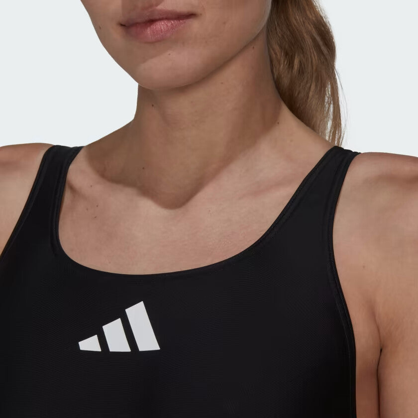 Adidas Women's 3 Bars Logo One Piece Swimsuit Swimming Costume HS1747 BNWT