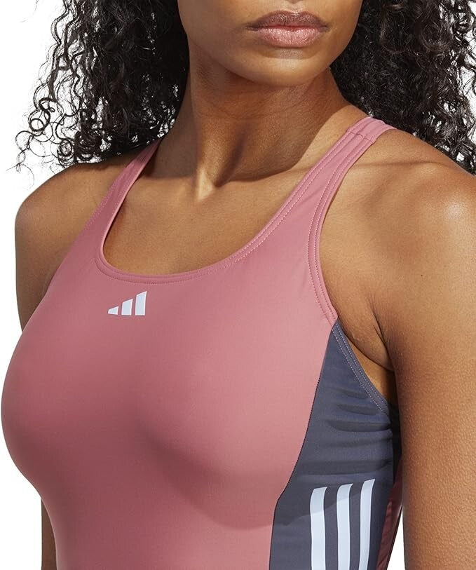 Adidas Women's 3-Stripes Colorblock Swimsuit Swimming Costume HR4364 BNWT