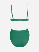 Cupshe Women's High Waist Ribbed Texture Bikini Swimsuit Swimming Costume BNWT