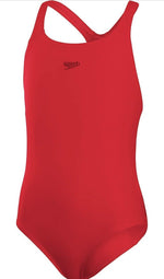 Speedo ECO Endurance+ Medalist Girls Junior Swimsuit Swimming Costume Red BNWT