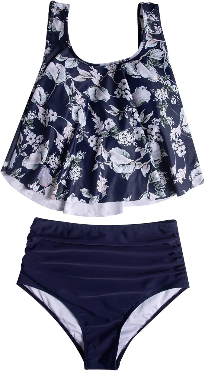 RXRXCOCO Women's Padded Tankini High Waist Swimsuit Swimming Costume BNWT