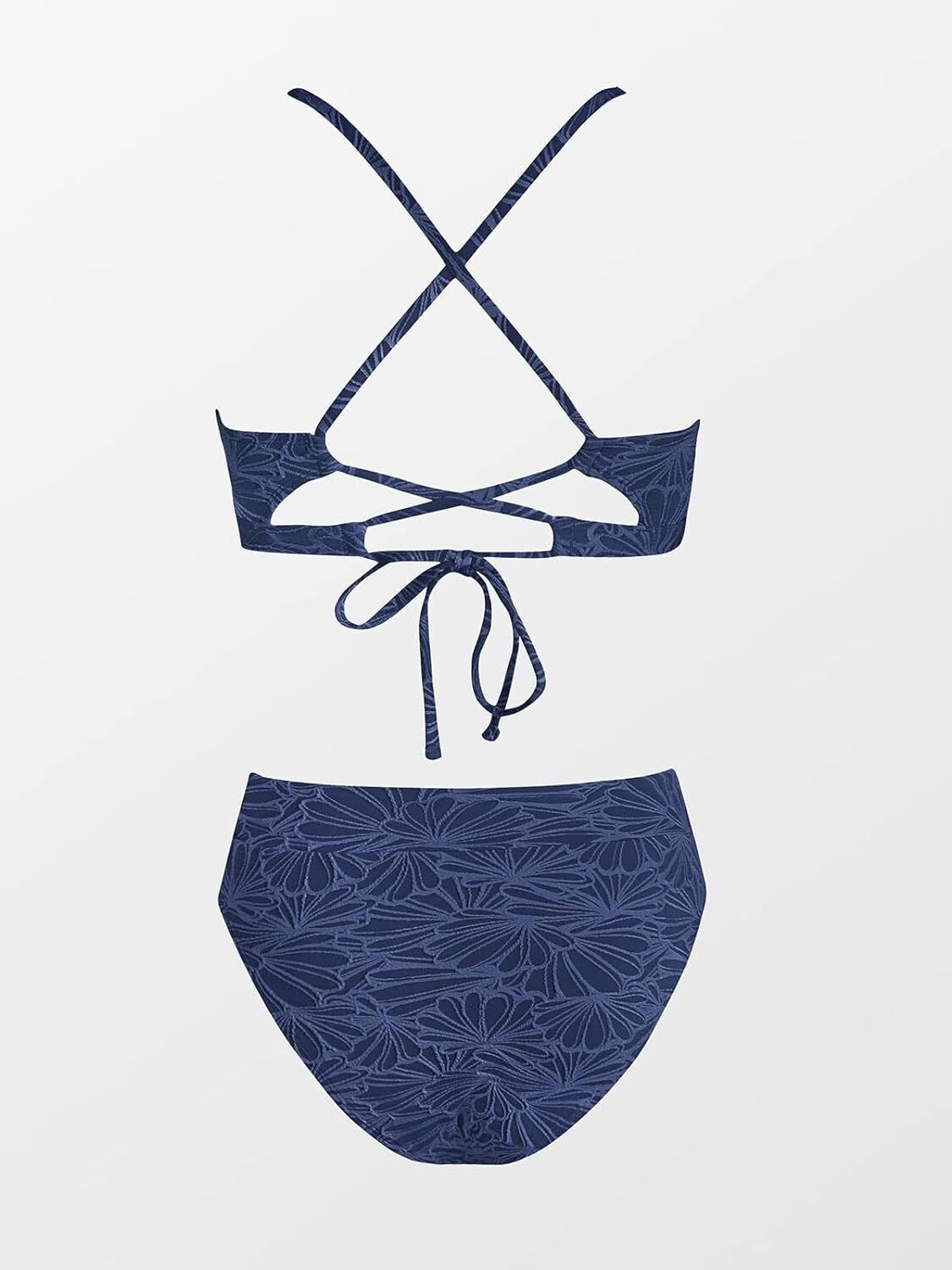 Cupshe Women's High Waisted Criss-Cross Bikini Swimsuit Swimming Costume BNWT