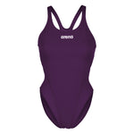 Arena Women's Team Swim Tech Solid Swimsuit Swimming Costume Girls Plum BNWT