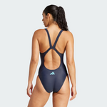Adidas Women's 3-Stripes V Back One Piece Swimsuit Swimming Costume JG5819 BNWT