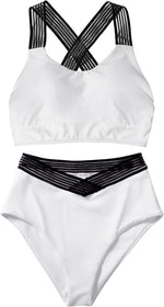 DOULAFASS Women's Racerback Bikini Set Swimsuit Swimming Costume Mesh BNWT