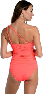 La Blanca Women's One Shoulder Keyhole Tankini Swimsuit Top Swimming Costume