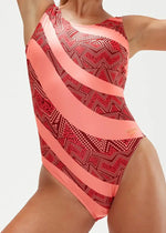 Speedo Women's Printed Allover Deep U-Back Swimsuit Swimming Costume BNWT