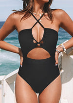 Cupshe Women's Plunge Cut-Out Criss Cross Swimsuit Swimming Costume BNWT