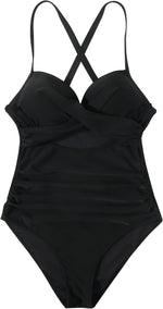 DOULAFASS Women's Tummy Control Cutout One Piece Swimsuit Swimming Costume BNWT