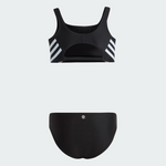 Adidas Girls 3 Three Stripe Bikini Kids Swimsuit Swimming Costume Girl's BNWT