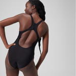 Speedo Women's Solid High Neck Swimsuit Swimming Costume Swimwear BNWT