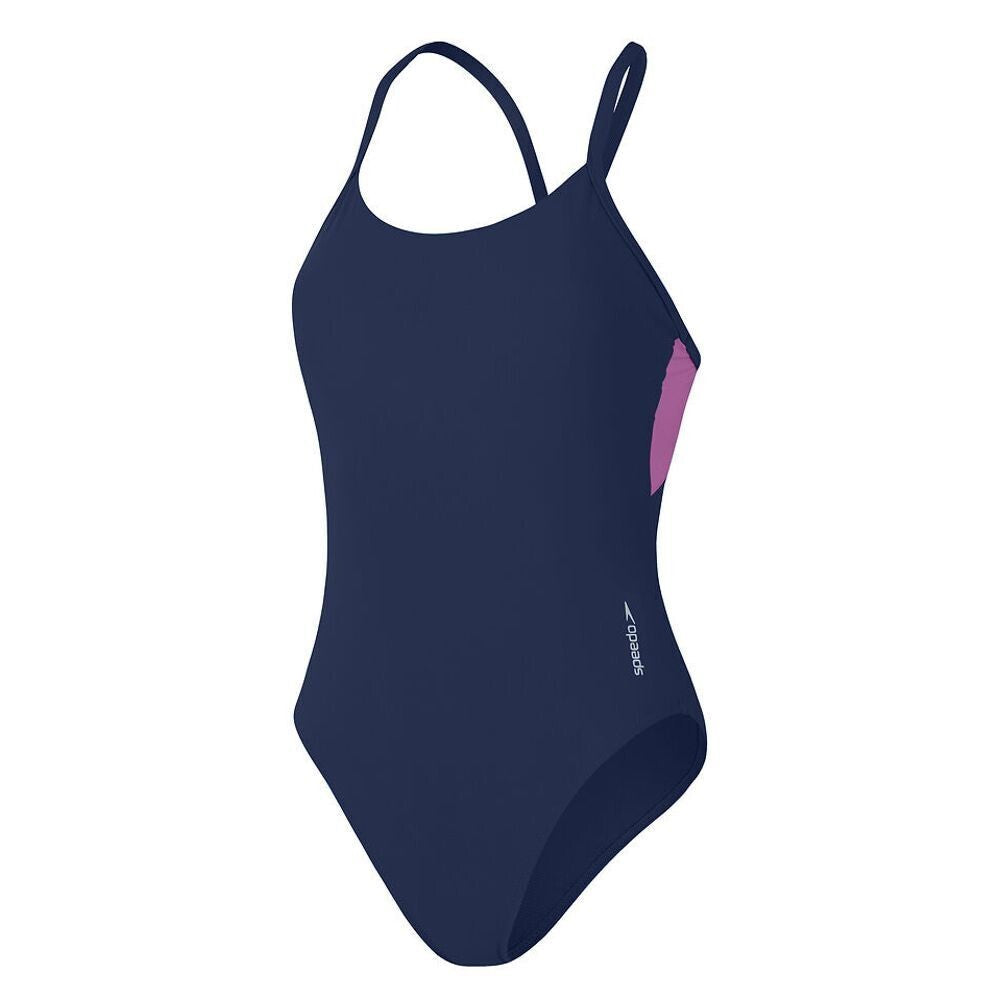 Speedo Women's Colourblock Racerback Swimsuit Swimming Costume Swimwear BNWT