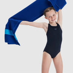 Speedo ECO Endurance+ Medalist Girls Swimsuit Swimming Costume Navy 2025 BNWT