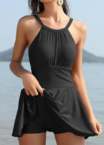 Shekini Women's Ruched Swim Dress Swimsuit Swimming Costume Skirt Boy Short BNWT
