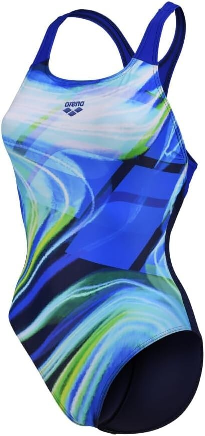 Arena Women's Visual Waves Pro Back One Piece Swimsuit Swimming Costume BNWT