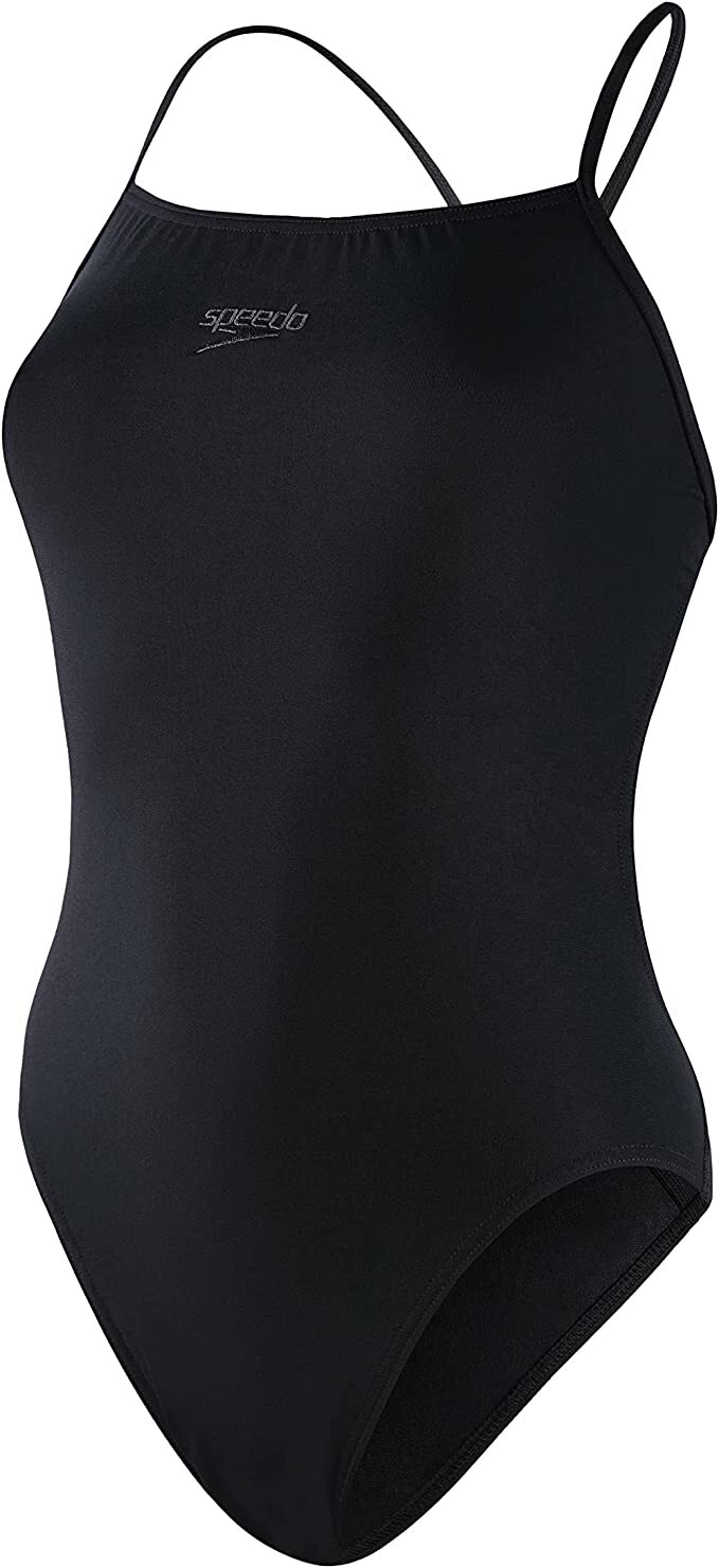 Speedo Women's Eco Endurance+ Thinstrap Swimsuit Swimming Costume Black BNWT