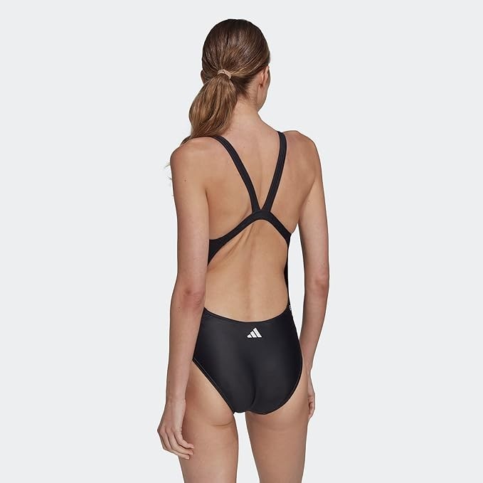 Adidas Women's Big Bars Swimsuit Swimming Costume Swimwear HR4381 BNWT
