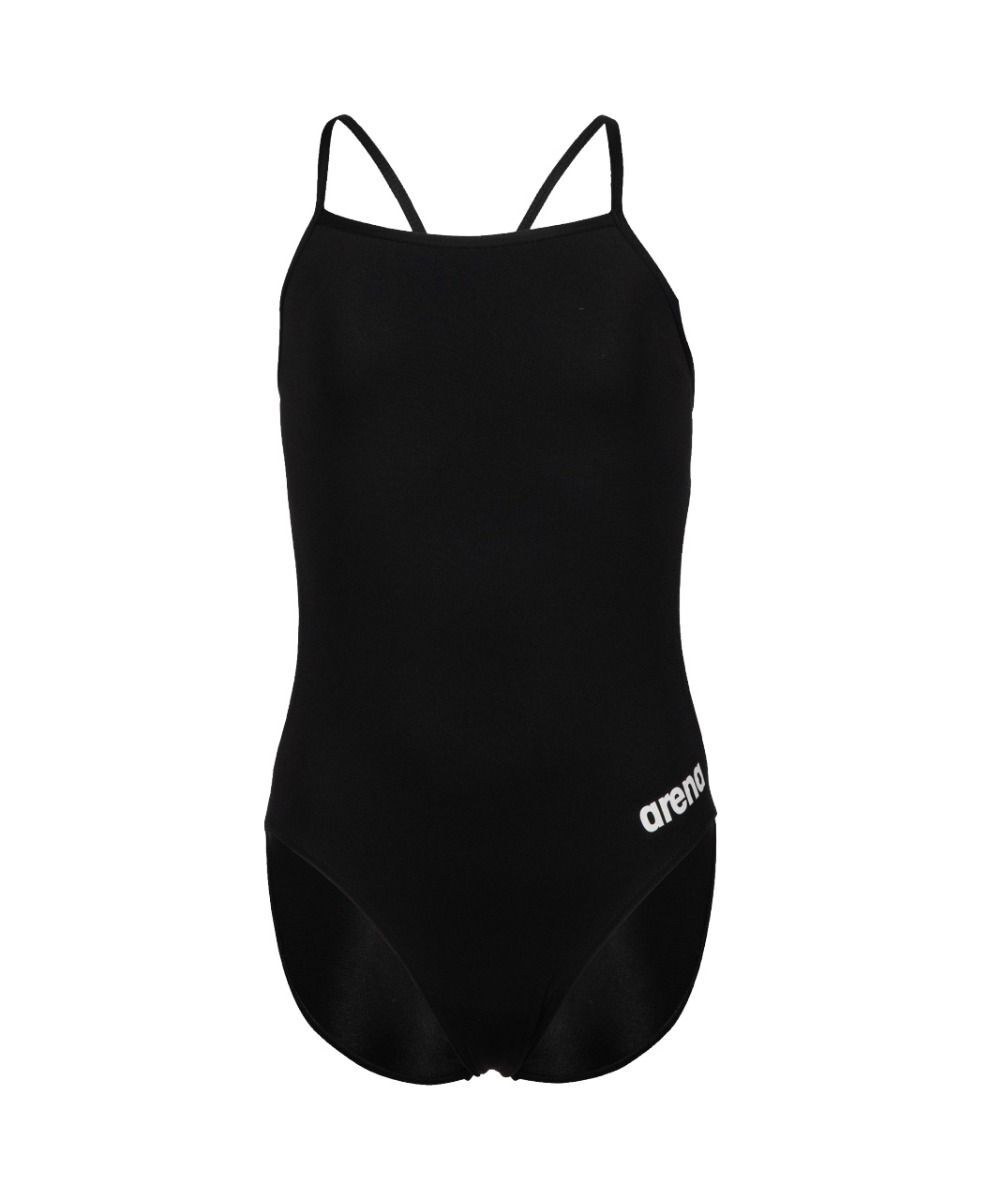 Arena Girl's Team Swimsuit Challenge Solid Swimming Costume Black BNWT