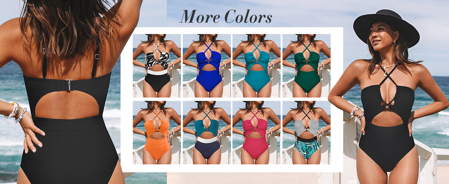 Cupshe Women's Plunge Cut-Out Criss Cross Swimsuit Swimming Costume BNWT
