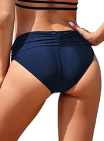 Shekini Women's Ruched Bikini Bottom Swimsuit Swimming Costume Medium Waist BNWT