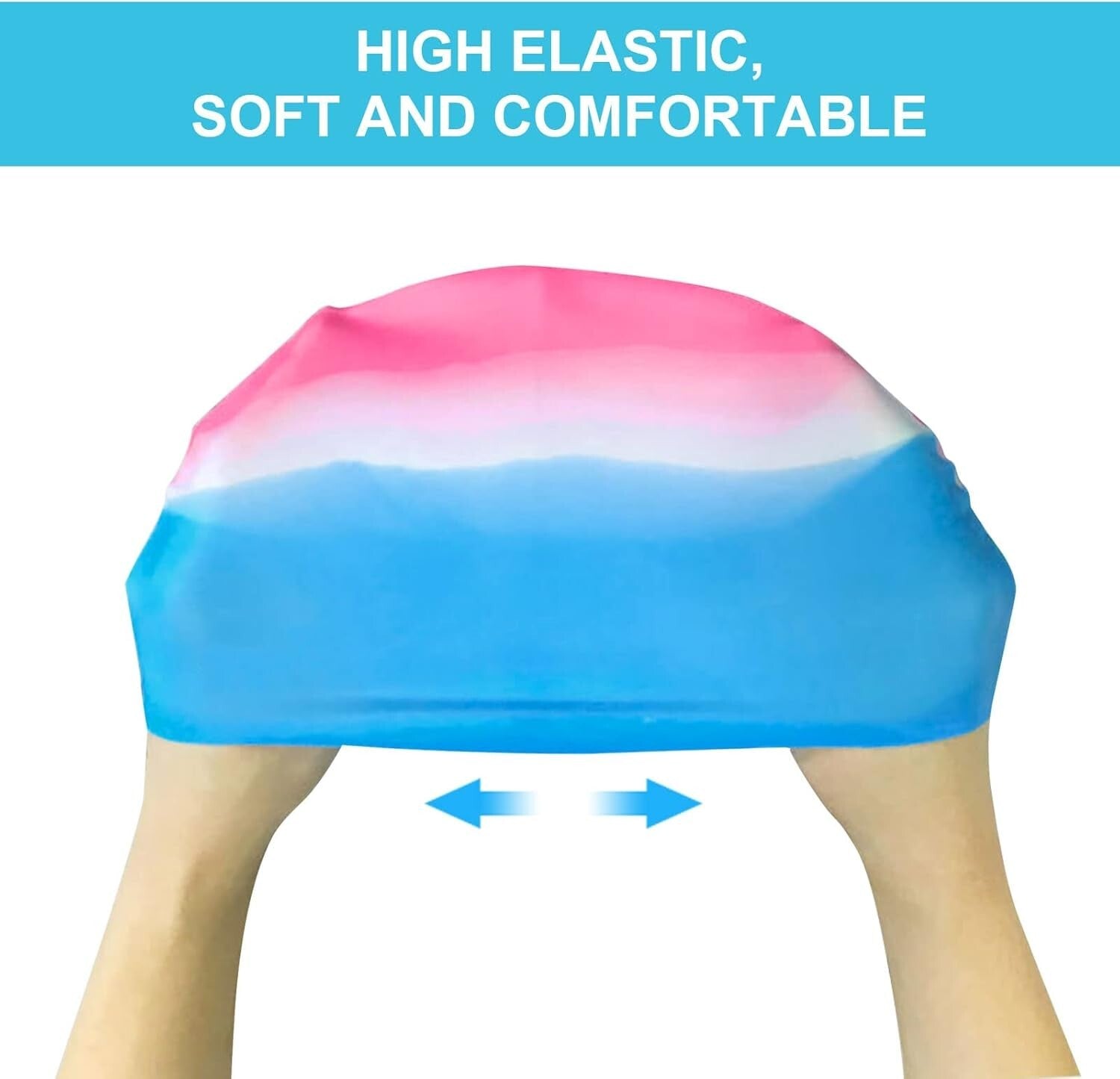 TSHAOUN 2 Pack Classic Silicone Swim Cap Swimming Hat Adults Men Women BNWT