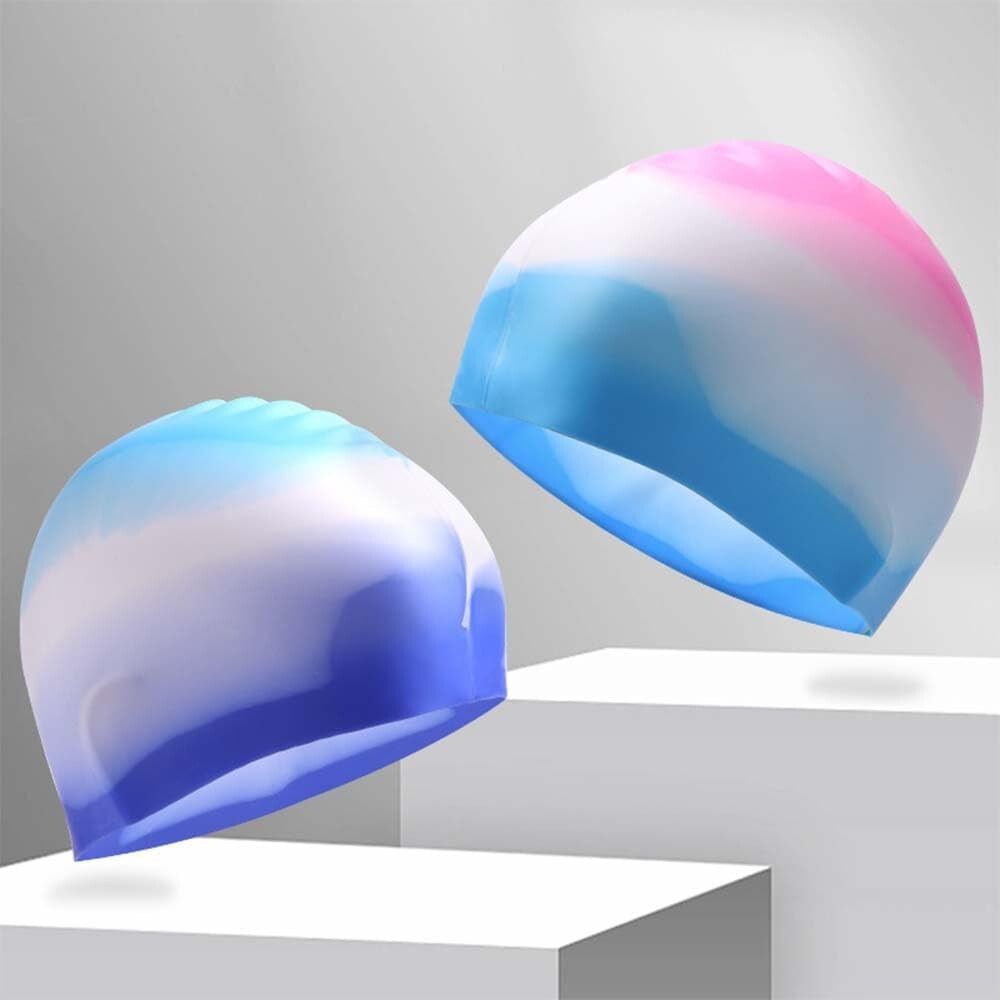 TSHAOUN 2 Pack Classic Silicone Swim Cap Swimming Hat Adults Men Women BNWT