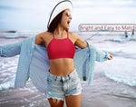 CharmLeaks Women's Padded High Neck Bikini Swimsuit Swimming Costume BNWT