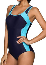 CharmLeaks Women's Padded Colour Block Racerback Swimsuit Swimming Costume BNWT